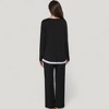 Anna-Kaci Lounge Women's Lace Trim Button Down Long Sleeve Top and Lounge Pants Two Piece Pajama Set - 4 of 4