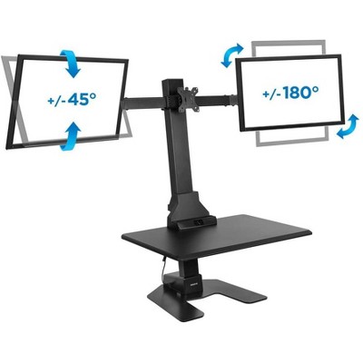 Electric Adjustable Triple Monitor Standing Desk Converter