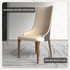 LeisureMod Elm Upholstered Dining Chair – High Back Side Chair with Ash Wood Legs and Curved Backrest for Kitchen and Dining Room Set of 4 - 4 of 4