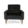 APRILSOUL Mirod Comfy Arm Chair with Tufted Back , Modern for Living Room, Bedroom and Study,Black - 3 of 4