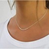 Dainty Silver Beaded Bar Necklace, Tarnish Resistant,Gift for Her - 2 of 4