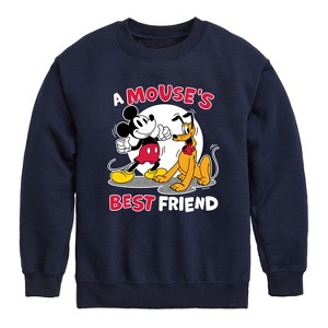Boys' - Disney - A Mouse's Best Friend Graphic Long Sleeve Fleece Sweatshirt - 1 of 4