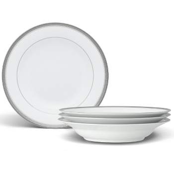 Noritake Charlotta Platinum Set of 4 Rim Soup Bowls