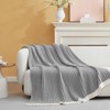 Snuggle Sac Reversible Knit Throw Blanket Soft Ribbed Textured Blanket for All Seasons - 3 of 4