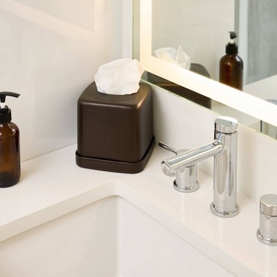 Bronze Metal Square Tissue Box Cover for Bathroom