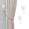 Unique Bargains Curtain Holdbacks Fan Hooks Zinc Alloy 3.86"x1.97" 1 Pair - 2 of 4