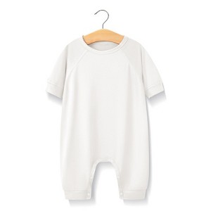MyKids-USA Baby Solid Color Medium Sleeve Summer Crotch Jumpsuit Pajamas - 1 of 4