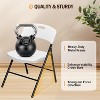 VINGLI Folding Chairs, Plastic Foldable Chair, Capacity up to 350 lbs, Portable Seating for Indoor Outdoor Events Parties Work (4, White) - 3 of 4