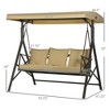 PAGED Outdoor Swing Chair with 3 Throw Pillows and Adjustable Canopy,Porch Swing with Cushion for Patio,Porch,3-Seat - 3 of 4