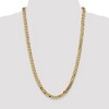 Black Bow Jewelry Men's 6.75mm 14k Yellow Gold Beveled Solid Curb Chain Necklace - 2 of 4