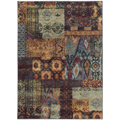 Oriental Weavers Andorra 7137A Gold/ Blue Indoor Area Rug - 1'10" x 3'2"