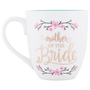 Mother of the Bride Pink Floral 20 ounce Ceramic Coffee Mug - 1 of 4