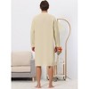 INSPIRE CHIC Men's Long Sleeves Banded Collar Henley Nightgown - 4 of 4