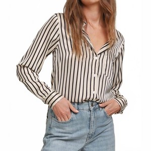 Women's Sherri Button Down Top - line and dot - 1 of 4