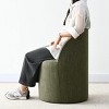 Best Home Office Chair with Wheels Linen Barrel Upholstered Office Chair Armless for Home Office,Living Room-Tanpinhause - 3 of 4