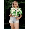 HAPPY BAY Women's Button Down Blouses Holiday Summer Party Short Sleeve Vacation Button Up Blouse Shirt Blouses Dress Hawaiian Shirts - 2 of 4