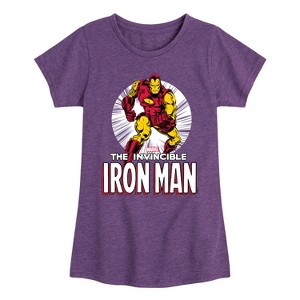 Girls' - Marvel - The Invincible Iron Man Fitted Short Sleeve Graphic T-Shirt - 1 of 4