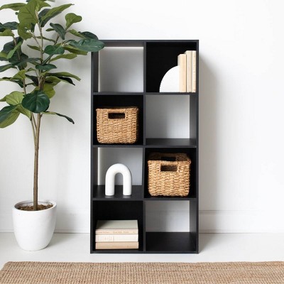 Langdrew Black 8-Cube Wood Organizer Shelf