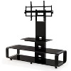 TransDeco Flat panel TV mounting system w/ 3 AV shelves for up to 85Inch plasma or LCD/LED TVs - Black - 3 of 4