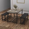 COZONY Dining Table Set for 4 with 2 Upholstered Benches - Rectangular Kitchen Table Set for Small Spaces, Apartment - 2 of 4