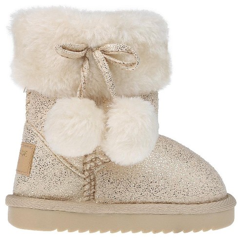 Faux fur best sale pom pom boots