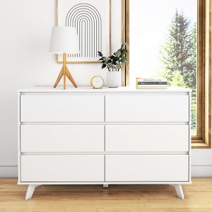Max & Lily Solid Wood Scandinavian 6-Drawer Dresser - 1 of 4