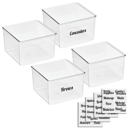 Mdesign Plastic Jewelry Box, 4 Removable Storage Organizer Trays -  Clear/gray : Target