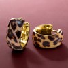 Ross-Simons Italian Leopard-Print Enamel Hoop Earrings in 18kt Gold Over Sterling - 4 of 4