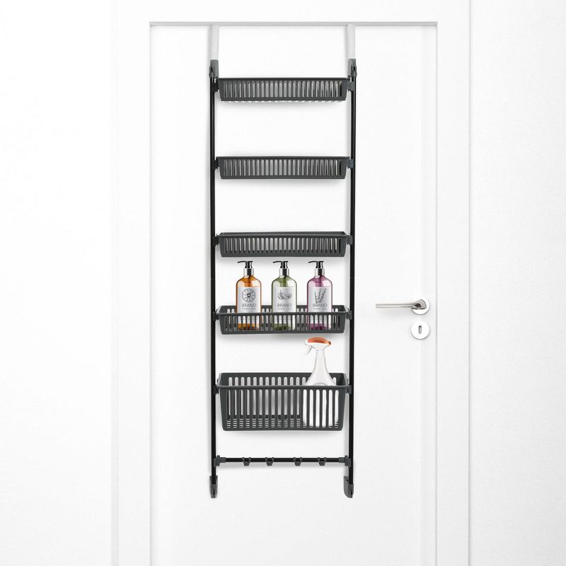 Household Essentials Over the Door Storage Rack Gray/Black, 4 of 13