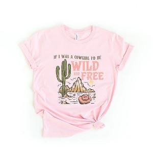 Simply Sage Market Women's Retro Wild and Free Cowgirl Short Sleeve Graphic Tee - 1 of 3