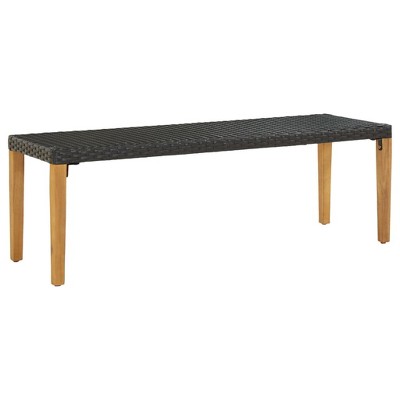 vidaXL Patio Bench 31.5" Poly Rattan Black