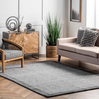 Elegant 5'x8' Hand-Tufted Wool Area Rug in Timeless Gray