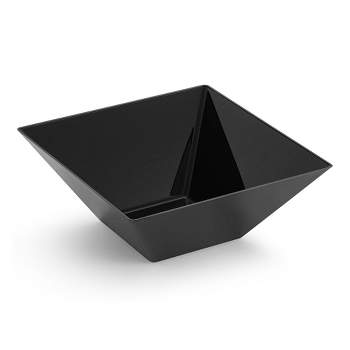 Smarty Had A Party 3 qt. Black Square Plastic Serving Bowls (24 Bowls)