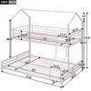 ALEXOUN Twin Over Full Metal House Bunk Bed, Metal Bed Frame with Roof and Built-in Ladder, No Box Spring Needed,for Small Spaces - 3 of 4