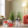 HOMCOM Set of 2 Full Norflok Pine Christmas Tree, 4 ft Artificial Xmas Tree with 133 Molded Tips and Pot Base, Green - 2 of 4