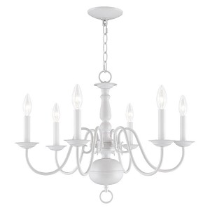 Livex Lighting Williamsburgh 6 - Light Chandelier in  White - 1 of 2