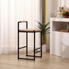 Anybear Set of 2 Bar Stools with Back Paper Rope Woven Counter Height Dining Chairs - 2 of 4