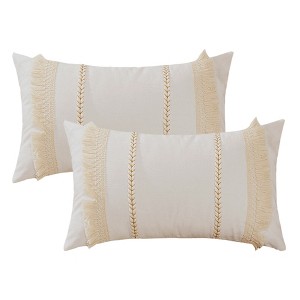 REGALWOVEN Boho Modern Striped Decorative Throw Pillow Cover for Living Room Bed Sofa 2 Pcs - 1 of 4