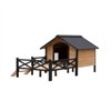 FURNIinspire Outdoor Large Wooden Cabin House Style Wooden Dog Kennel with Porch,67"*32.7"*32.3" - 3 of 4