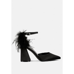 Palmetta Fur Detail Block Heel Sandals Women - 1 of 4