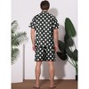 Lars Amadeus Men's Short Sleeves Hawaiian Polka Dots Shirts Shorts 2-Pieces Set - 3 of 4