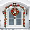 Christmas Wreath with Lights, 30 Inch Battery Operated Large Outdoor Christmas Wreath with Ball Ornaments and 40 LED Lights Lighted Xmas Wreath - 3 of 4