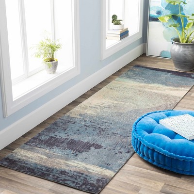 Hauteloom Alvaton Abstract Blue Rug
