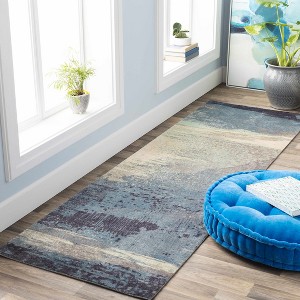Hauteloom Alvaton Abstract Blue Rug - 1 of 4