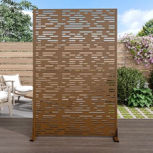 PexFix 72 in. x 47 in. Outdoor Privacy Rectangle Screen Galvanized Steel Panel Divider in Brown - 1 of 4