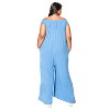 L I V D Women's Olson Wide Leg Pocket Jumpsuit, Blue Perry, 1X - 3 of 3