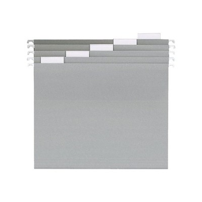 Staples Hanging File Folders 5 Tab Letter Size Gray 25/Box (435024)
