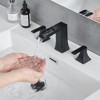 ChicFurnit Bathroom Sink Faucet Three Hole Basin Mixer with Pop Up Drain for Contemporary Bathrooms, Black, 15"*10.6"*3.3" - 2 of 4