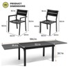 Crestlive Products 7pc 82.68in Aluminum Patio Dining Set Extendable Aluminum Top Table and 6 Chairs  Black for Outdoor Pool Lawn - 2 of 4
