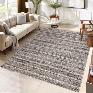 Modern Braided Print Area Rug, Washable Living Room Rug, Non Slip Low Pile Soft Carpet for Dining Room, Home Office - 1 of 4